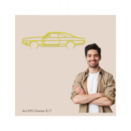 Décoration à poser Art Design support bois - silhouette Dodge CHARGER R/T