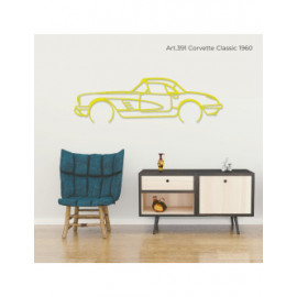 Décoration à poser Art Design support acier - silhouette Chevrolet CLASSIC 1960 CORVETTES Décoration à poser Art Design support acier - silhouette Chevrolet CLASSIC 1960 CORVETTES