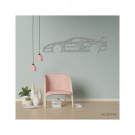 Décoration à poser Art Design support acier - silhouette Ferrari F40