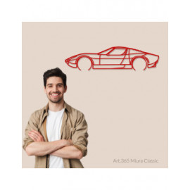 Décoration à poser Art Design support acier - silhouette Lamborghini MIURA CLASSIC