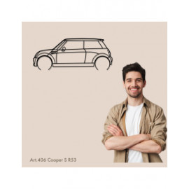 Décoration à poser Art Design support acier - silhouette Mini COOPER S R53 Décoration à poser Art Design support acier - silhouette Mini COOPER S R53