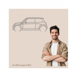 Décoration à poser Art Design support acier - silhouette Mini COOPER S R53 Décoration à poser Art Design support acier - silhouette Mini COOPER S R53
