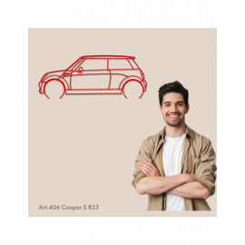Décoration à poser Art Design support acier - silhouette Mini COOPER S R53 Décoration à poser Art Design support acier - silhouette Mini COOPER S R53