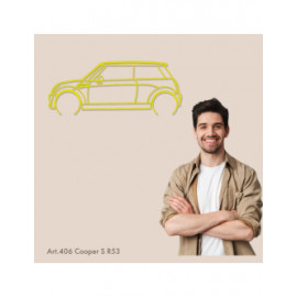 Décoration à poser Art Design support acier - silhouette Mini COOPER S R53 Décoration à poser Art Design support acier - silhouette Mini COOPER S R53