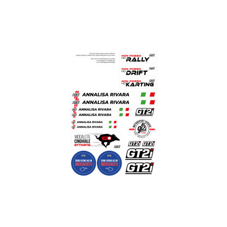 Planche d'autocollants GT2i Italie pour casque