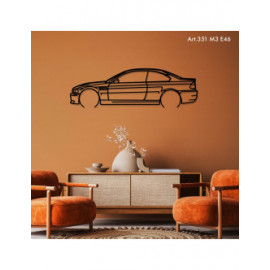 Décoration à poser Art Design support acier - silhouette BMW M3 E46 Décoration à poser Art Design support acier - silhouette BMW M3 E46