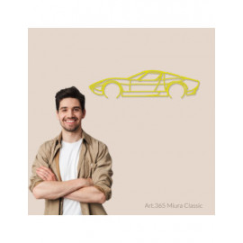 Décoration à poser Art Design support acier - silhouette Lamborghini MIURA CLASSIC