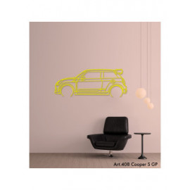 Décoration à poser Art Design support acier - silhouette Mini COOPER S GP