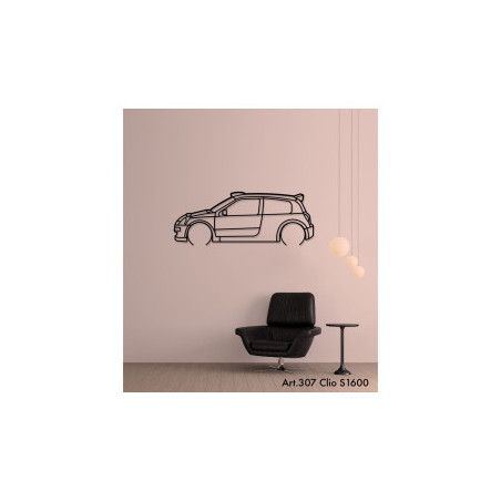 Décoration murale Art Design - silhouette Renault CLIO S1600