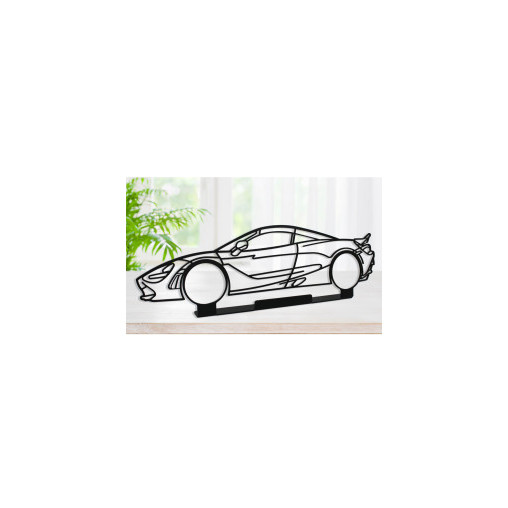 Décoration à poser Art Design support acier - silhouette Porsche 911 CLASSIC