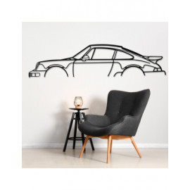 Décoration à poser Art Design support acier - silhouette Porsche 911 CLASSIC