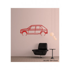 Décoration à poser Art Design support acier - silhouette Peugeot 104 CLASSIC