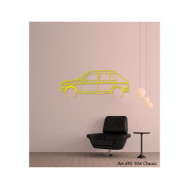 Décoration à poser Art Design support acier - silhouette Peugeot 104 CLASSIC