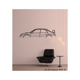 Décoration à poser Art Design support acier - silhouette Subaru IMPREZA WRX-STI