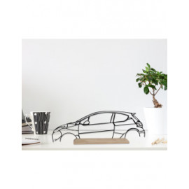 Décoration à poser Art Design support bois - silhouette Ford MUSTANG CONVERTIBLE 351 V8 69