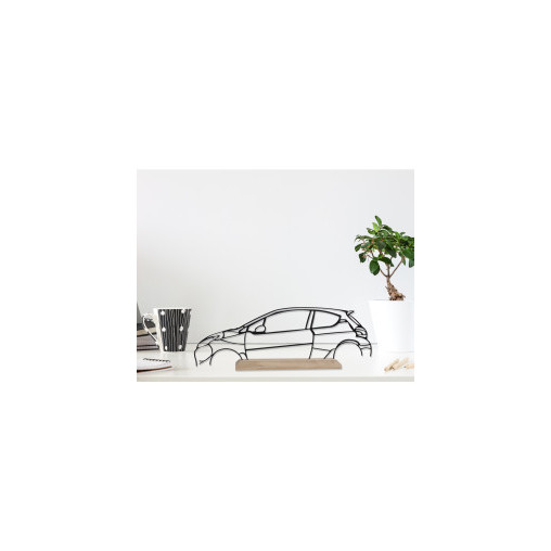 Décoration à poser Art Design support bois - silhouette Ford MUSTANG CONVERTIBLE 351 V8 69