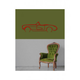 Décoration à poser Art Design support bois - silhouette Chevrolet CORVETTE CLASSIC 1957