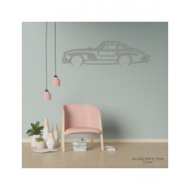 Décoration à poser Art Design support bois - silhouette Mercedes 300 SL 1954 CLASSIC