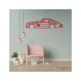 Décoration à poser Art Design support bois - silhouette Mercedes 300 SL 1954 CLASSIC