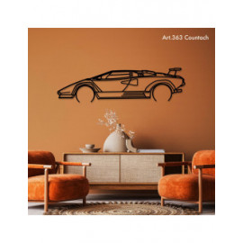 Décoration à poser Art Design support acier - silhouette Lamborghini COUNTACH