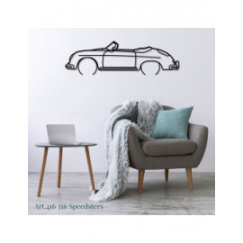 Décoration à poser Art Design support acier - silhouette Porsche 356 SPEEDSTERS