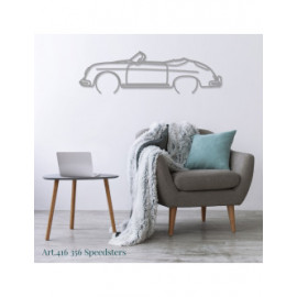 Décoration à poser Art Design support acier - silhouette Porsche 356 SPEEDSTERS