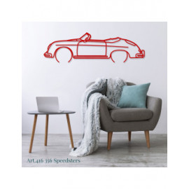 Décoration à poser Art Design support acier - silhouette Porsche 356 SPEEDSTERS