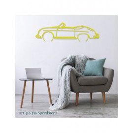 Décoration à poser Art Design support acier - silhouette Porsche 356 SPEEDSTERS