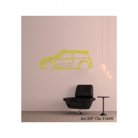 Décoration à poser Art Design support acier - silhouette Renault CLIO S1600