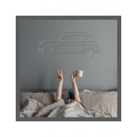 Décoration à poser Art Design support acier - silhouette Renault R4 Décoration à poser Art Design support acier - silhouette Renault R4