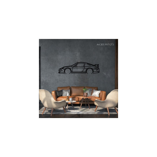 Décoration murale Art Design - silhouette Porsche 997 GT3 Décoration murale Art Design - silhouette Porsche 997 GT3