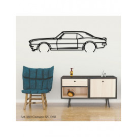 Décoration à poser Art Design support acier - silhouette Chevrolet CAMARO SS 1968