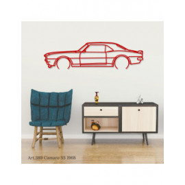 Décoration à poser Art Design support acier - silhouette Chevrolet CAMARO SS 1968