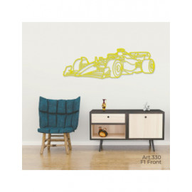 Décoration à poser Art Design support acier - silhouette Formule 1 - FRONT