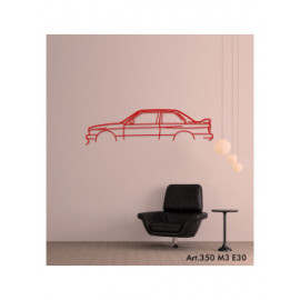 Décoration à poser Art Design support acier - silhouette BMW M3 E30 Décoration à poser Art Design support acier - silhouette BMW M3 E30