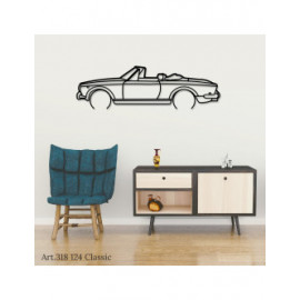 Décoration à poser Art Design support acier - silhouette Fiat 124 CLASSIC