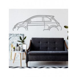 Décoration à poser Art Design support acier - silhouette Fiat 500-695