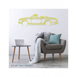 Décoration à poser Art Design support acier - silhouette Fiat 600 CONVERTIBLE