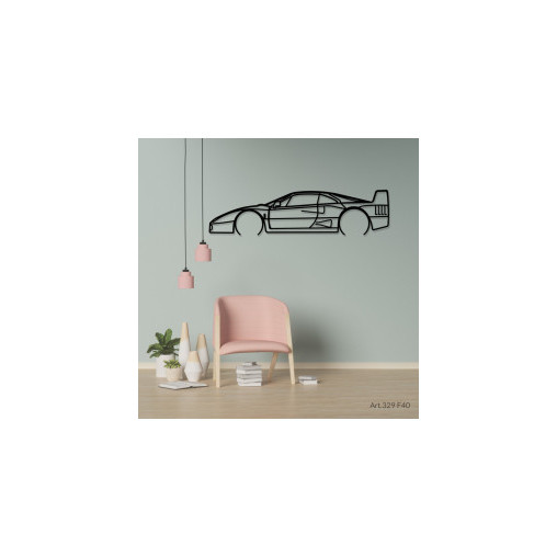 Décoration murale Art Design - silhouette Ferrari F40 Décoration murale Art Design - silhouette Ferrari F40