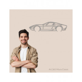 Décoration à poser Art Design support bois - silhouette Lamborghini MIURA CLASSIC
