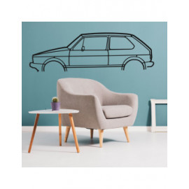 Décoration à poser Art Design support acier - silhouette VW GOLF 1 GTI