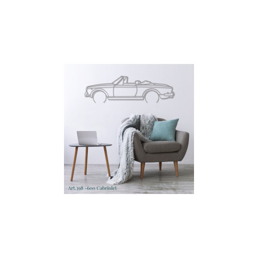 Décoration murale Art Design - silhouette Fiat 600 CONVERTIBLE