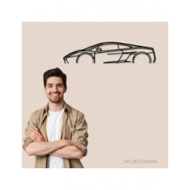Décoration à poser Art Design support acier - silhouette Lamborghini GALLARDO