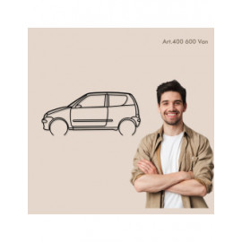 Décoration à poser Art Design support acier - silhouette Fiat 600 VAN