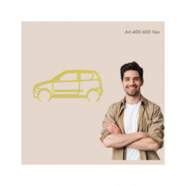 Décoration à poser Art Design support acier - silhouette Fiat 600 VAN