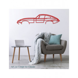 Décoration à poser Art Design support acier - silhouette Ford Mustang COUPE 60 CLASSIC