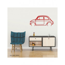 Décoration à poser Art Design support acier - silhouette Fiat 500 No