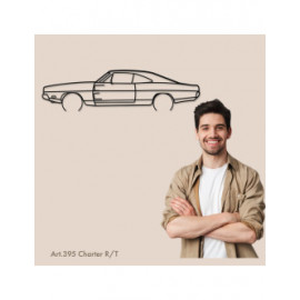 Décoration à poser Art Design support acier - silhouette Dodge CHARGER R/T