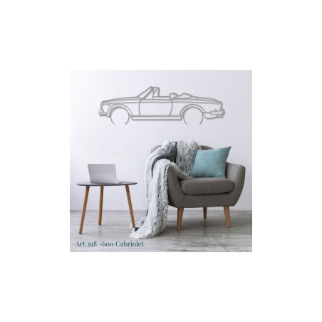 Décoration murale Art Design - silhouette Fiat 600 CONVERTIBLE