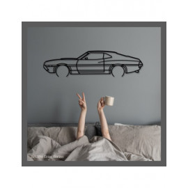 Décoration à poser Art Design support acier - silhouette Ford GRAN TORINO